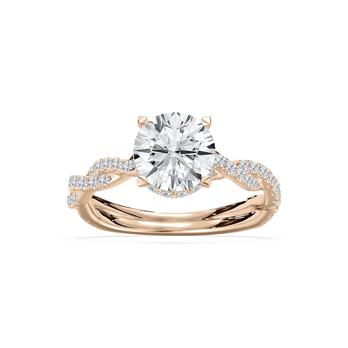 Elise Pave Twist Round Engagement Ring