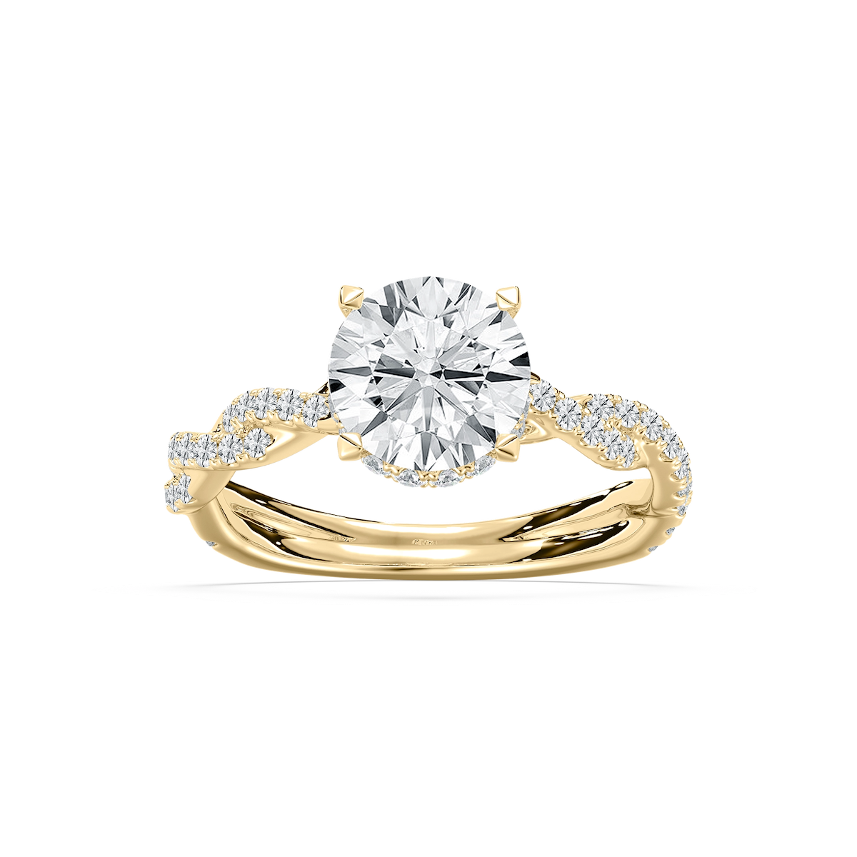 Elise Pave Twist Round Engagement Ring