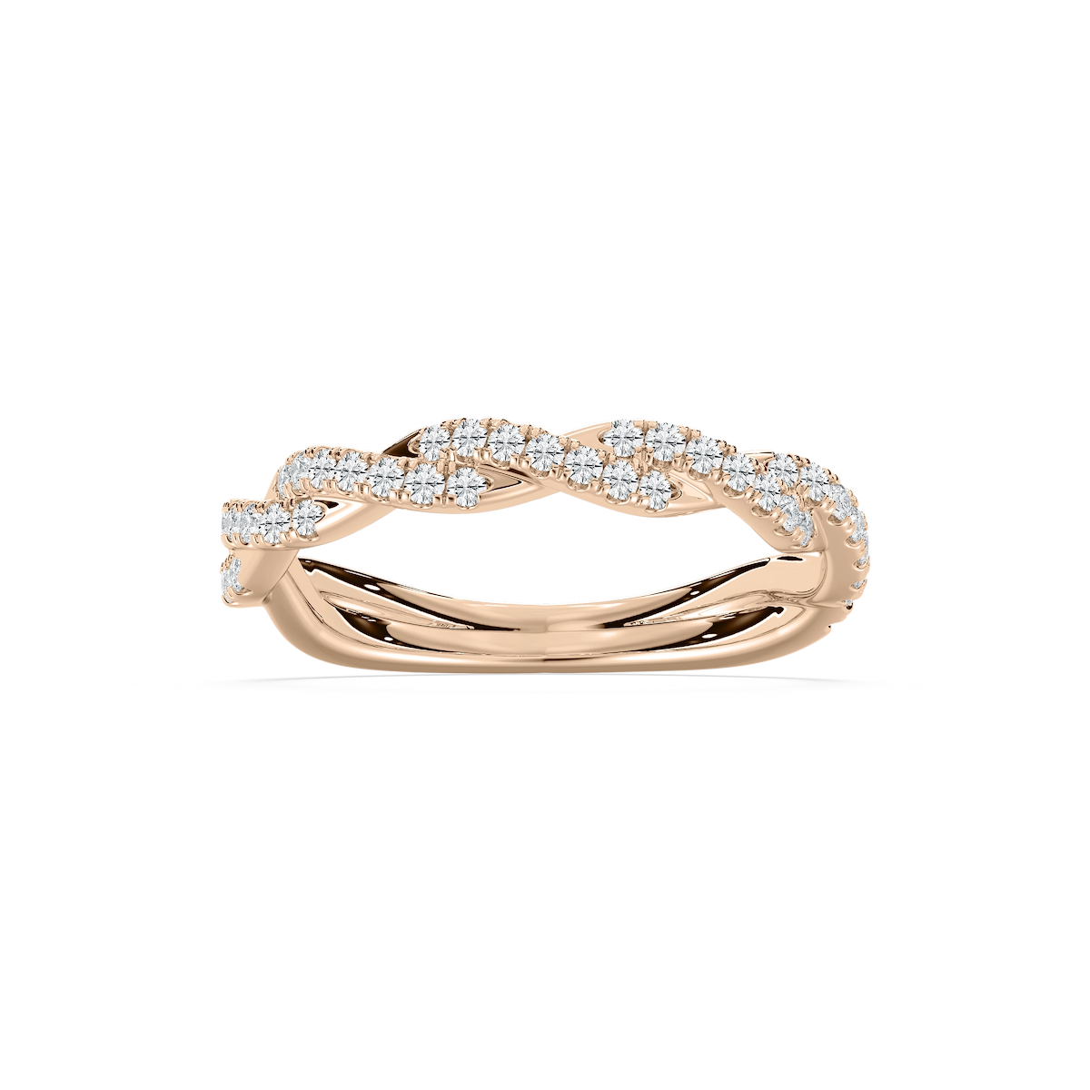 Elise 1/3 ctw Round Lab Grown Diamond Pave Twist Wedding Band