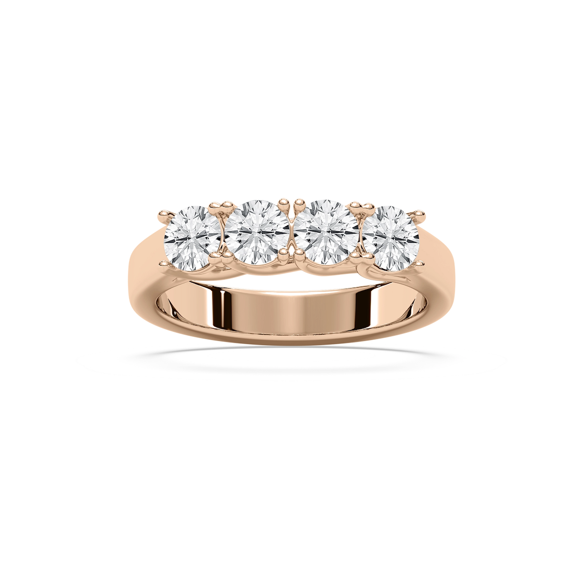 Ellise 1 ctw Round Lab Grown Diamond Four Stone Trellis Anniversary Band