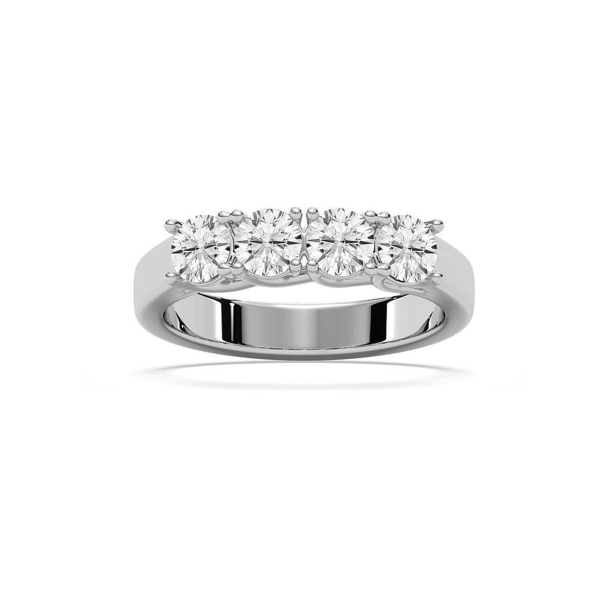 Ellise 1 ctw Round Lab Grown Diamond Four Stone Trellis Anniversary Band
