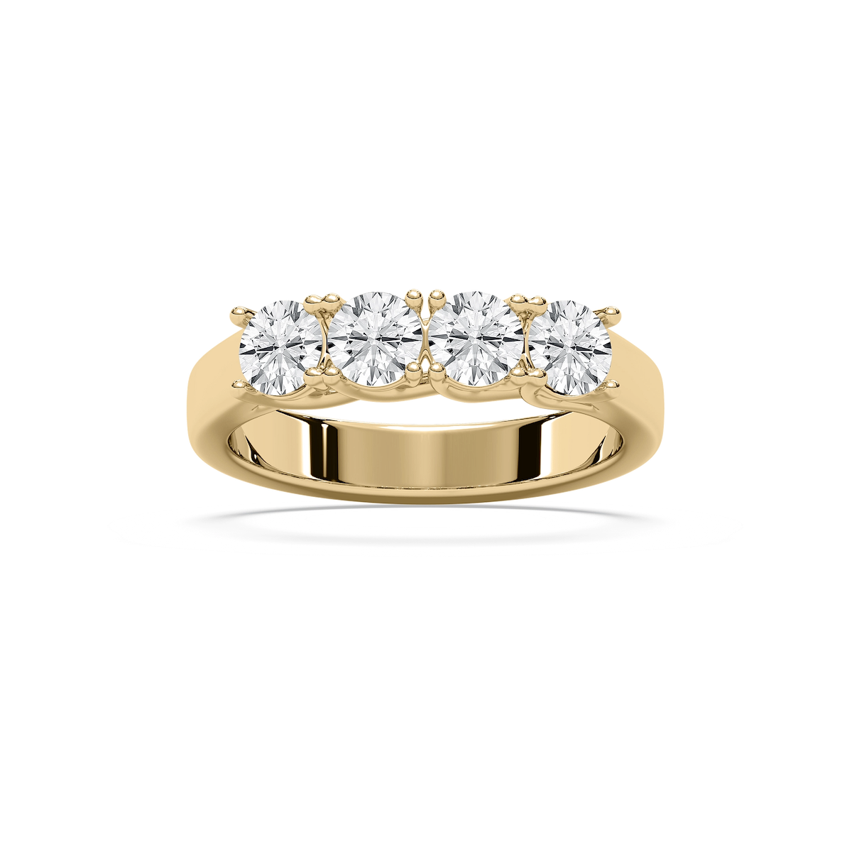 Ellise 1 ctw Round Lab Grown Diamond Four Stone Trellis Anniversary Band