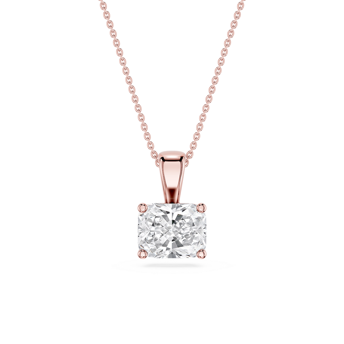 Elongated Cushion Lab Grown Diamond 4 Prong East West Bail Pendant - 16 to 18 Inches