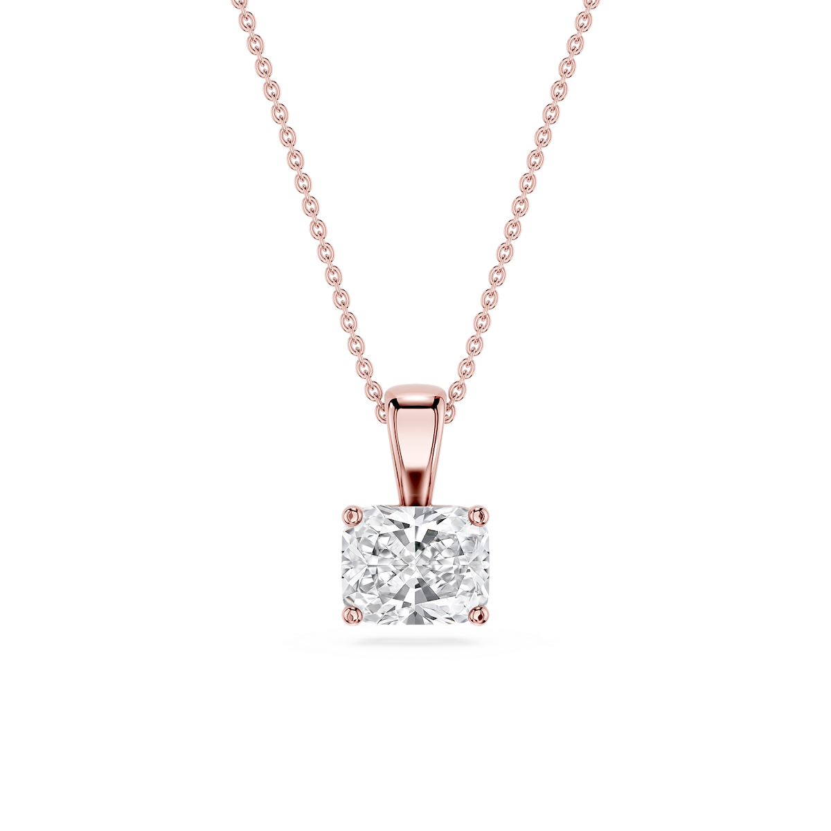 Elongated Cushion Lab Grown Diamond 4 Prong East West Bail Pendant - 16 to 18 Inches