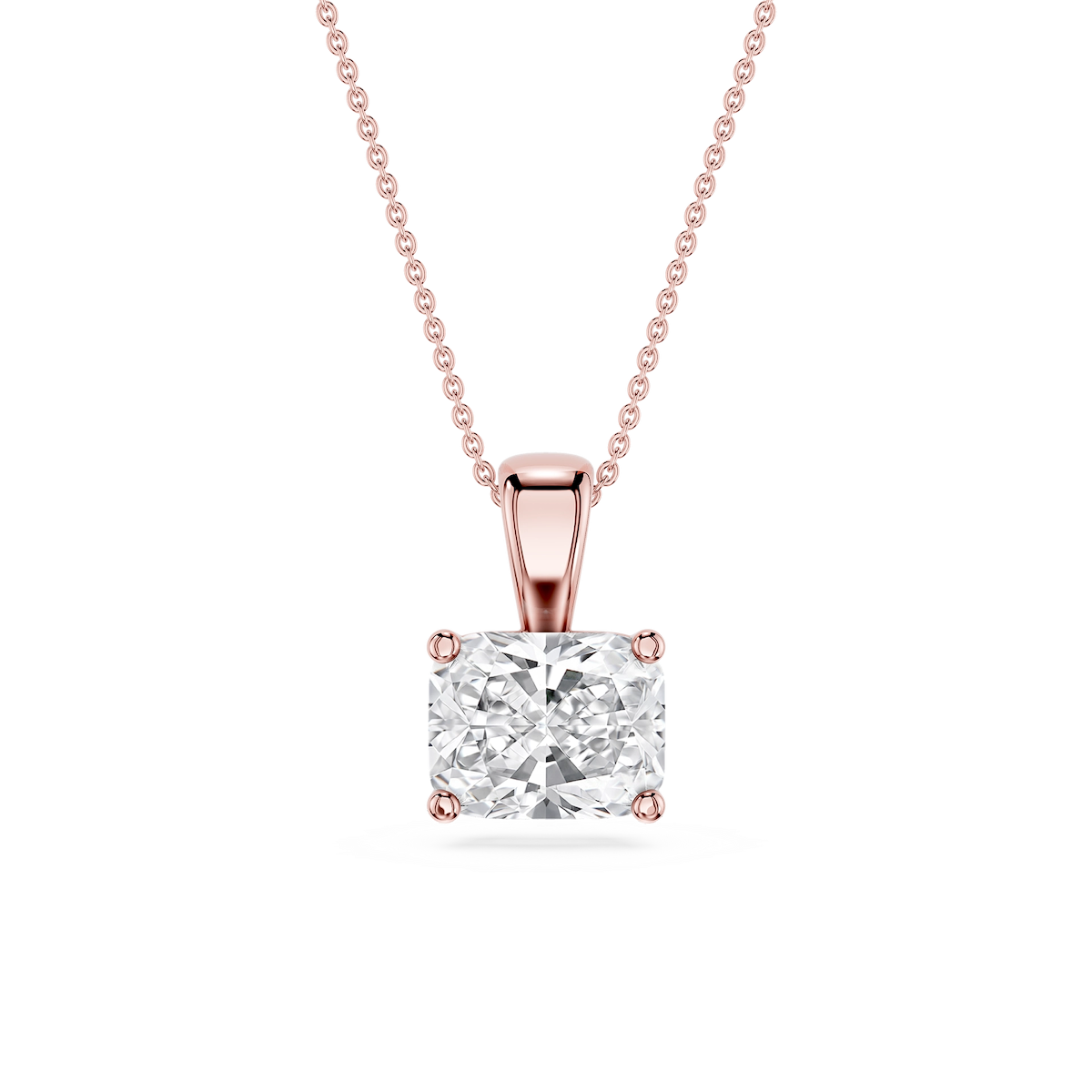 Elongated Cushion Lab Grown Diamond 4 Prong East West Bail Pendant - 16 to 18 Inches