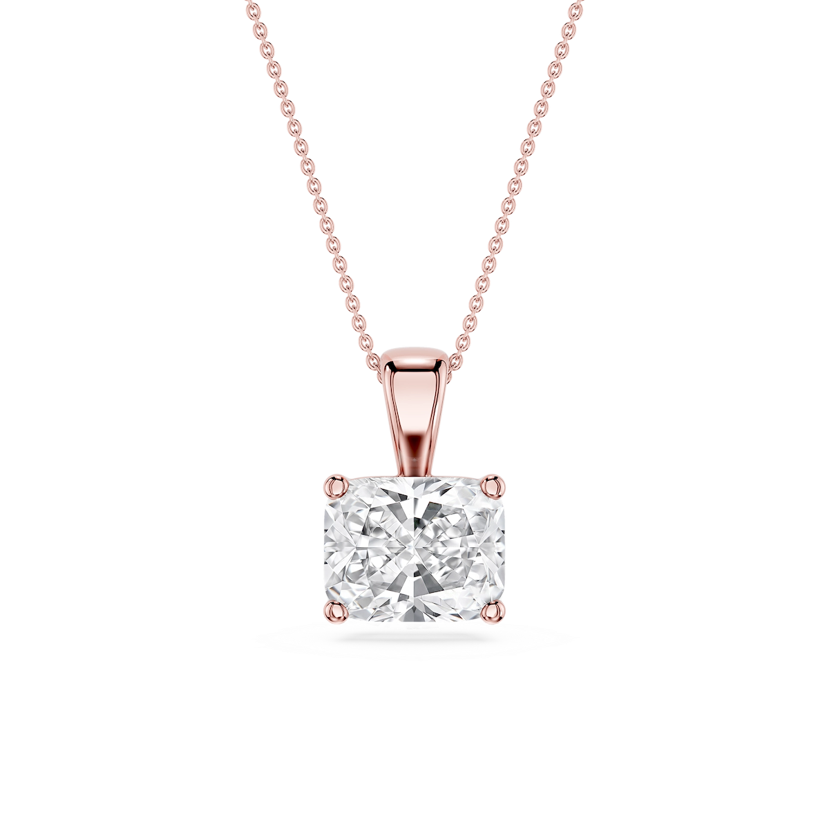 Elongated Cushion Lab Grown Diamond 4 Prong East West Bail Pendant - 16 to 18 Inches