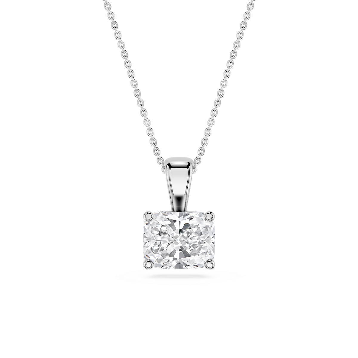Elongated Cushion Lab Grown Diamond 4 Prong East West Bail Pendant - 16 to 18 Inches
