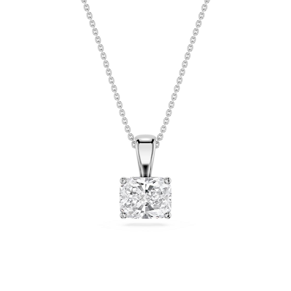 Elongated Cushion Lab Grown Diamond 4 Prong East West Bail Pendant - 16 to 18 Inches