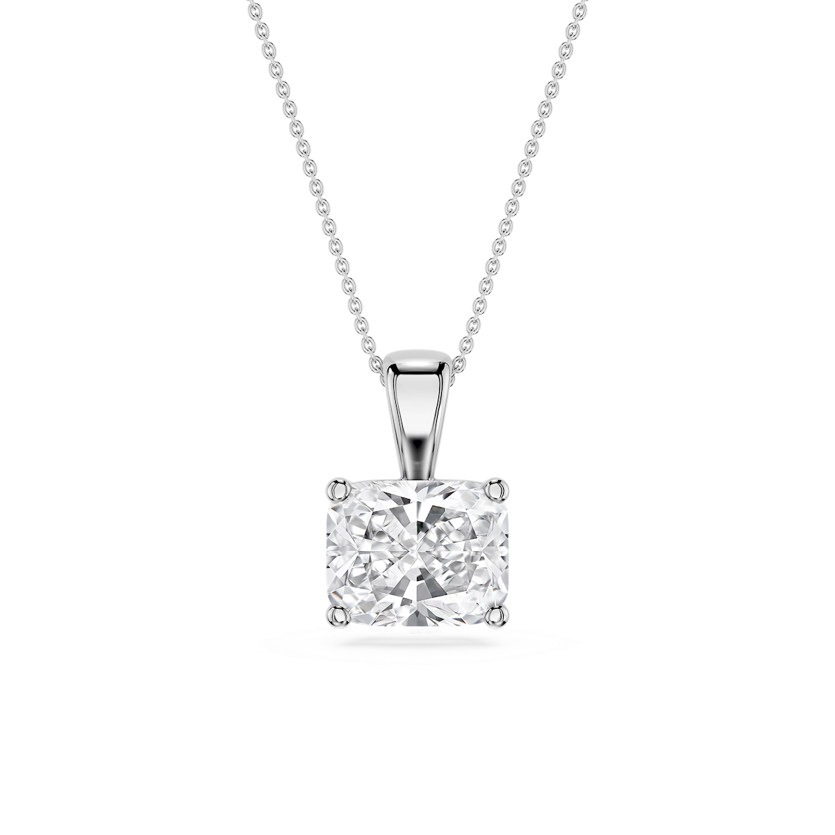 Elongated Cushion Lab Grown Diamond 4 Prong East West Bail Pendant - 16 to 18 Inches