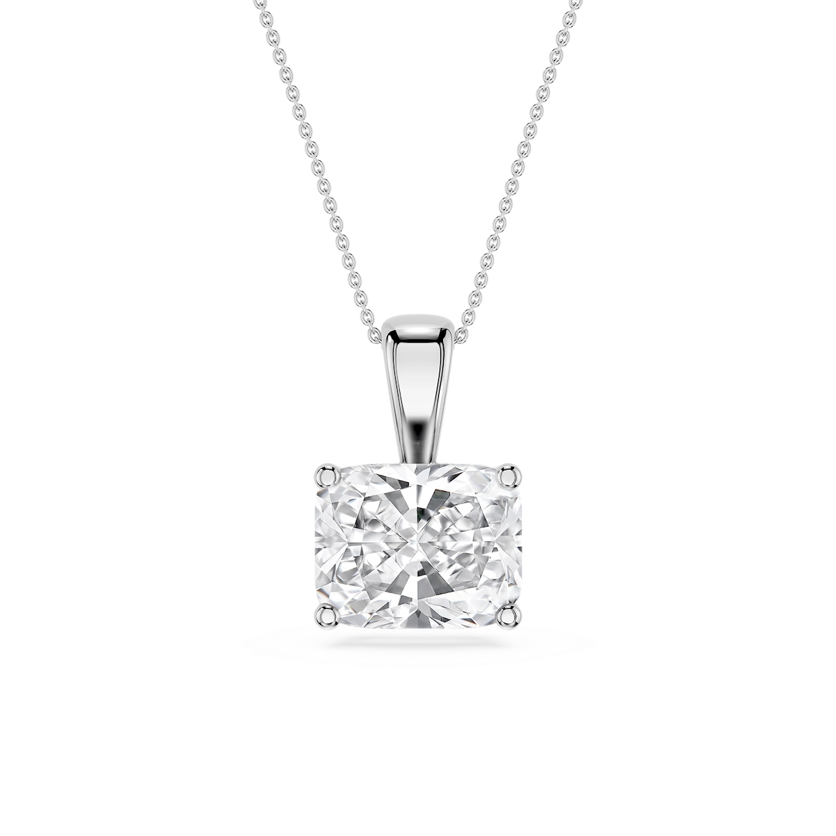 Elongated Cushion Lab Grown Diamond 4 Prong East West Bail Pendant - 16 to 18 Inches