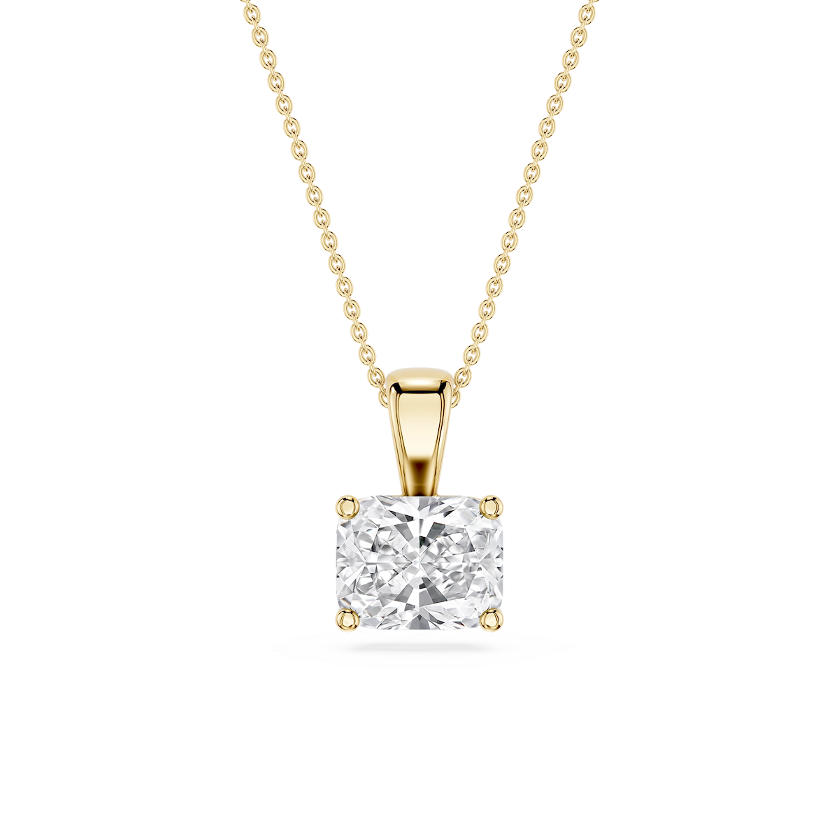 Elongated Cushion Lab Grown Diamond 4 Prong East West Bail Pendant - 16 to 18 Inches