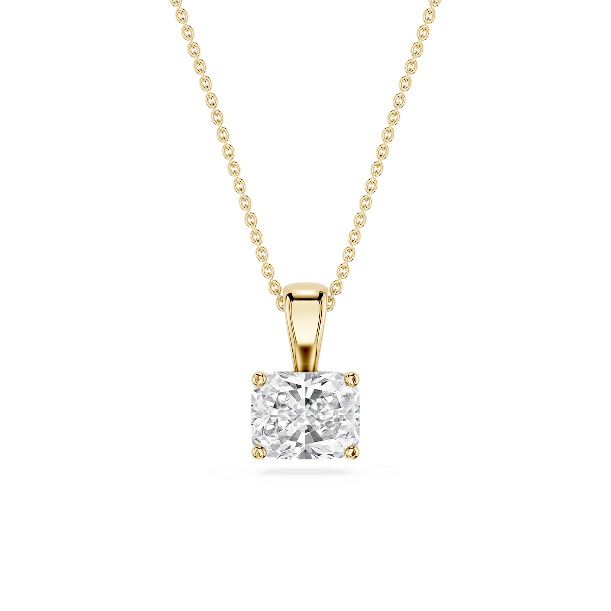 Elongated Cushion Lab Grown Diamond 4 Prong East West Bail Pendant - 16 to 18 Inches