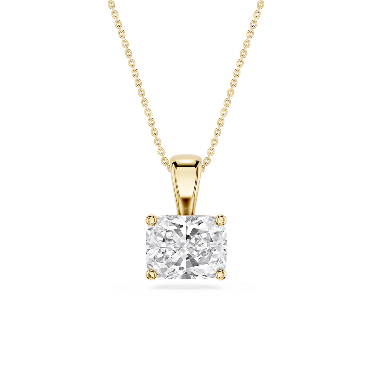 Elongated Cushion Lab Grown Diamond 4 Prong East West Bail Pendant - 16 to 18 Inches