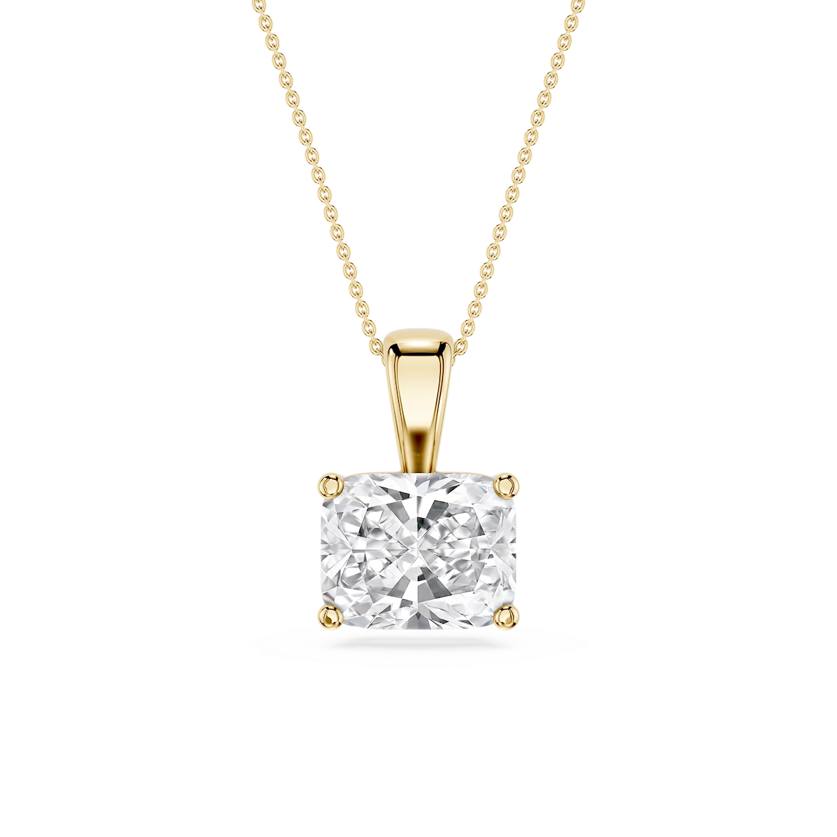 Elongated Cushion Lab Grown Diamond 4 Prong East West Bail Pendant - 16 to 18 Inches