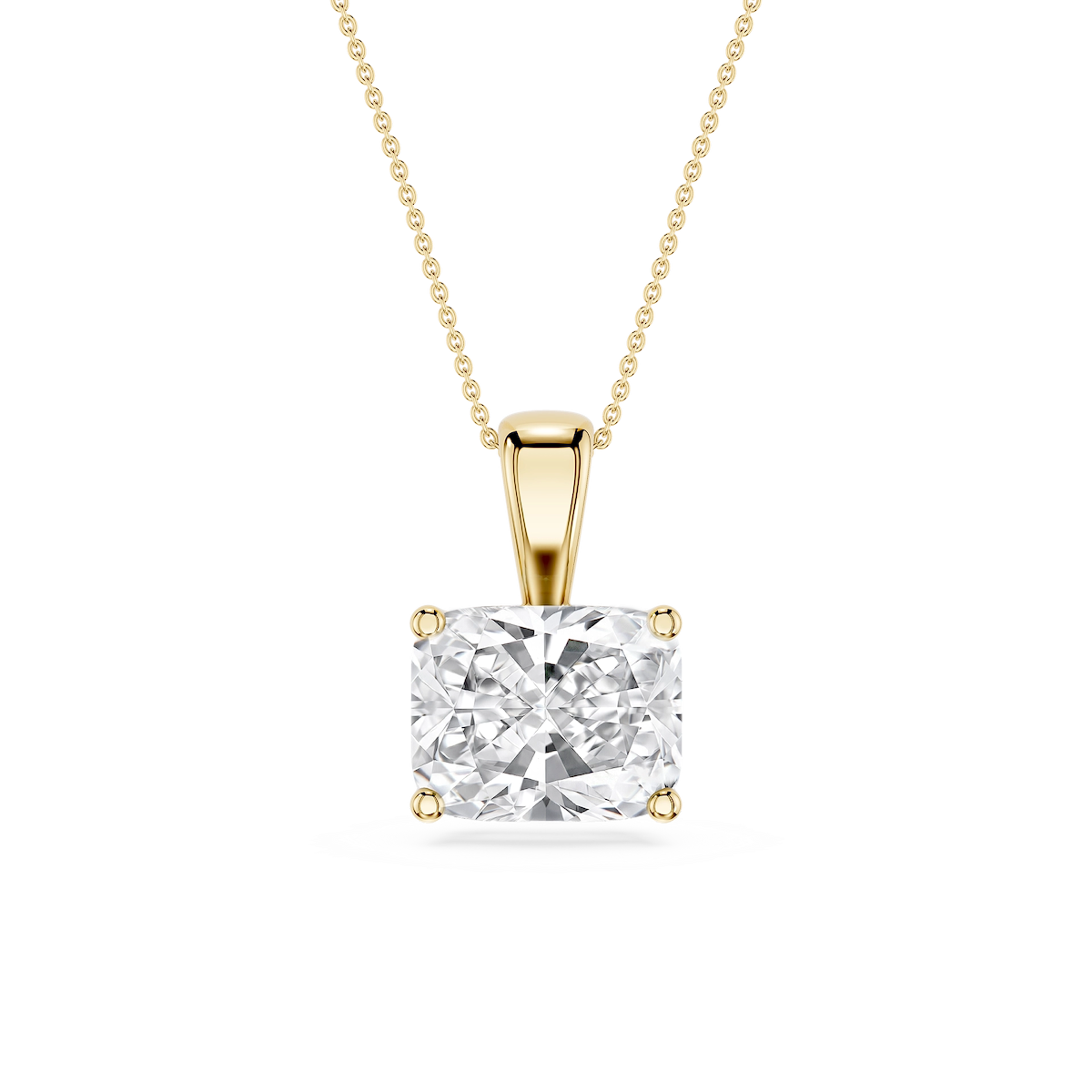 Elongated Cushion Lab Grown Diamond 4 Prong East West Bail Pendant - 16 to 18 Inches