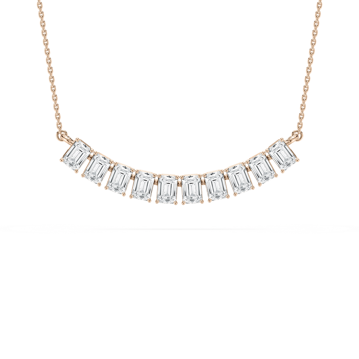 2 ½ ctw Emerald Lab Grown Diamond Suspended Station Necklace - 18 Inches