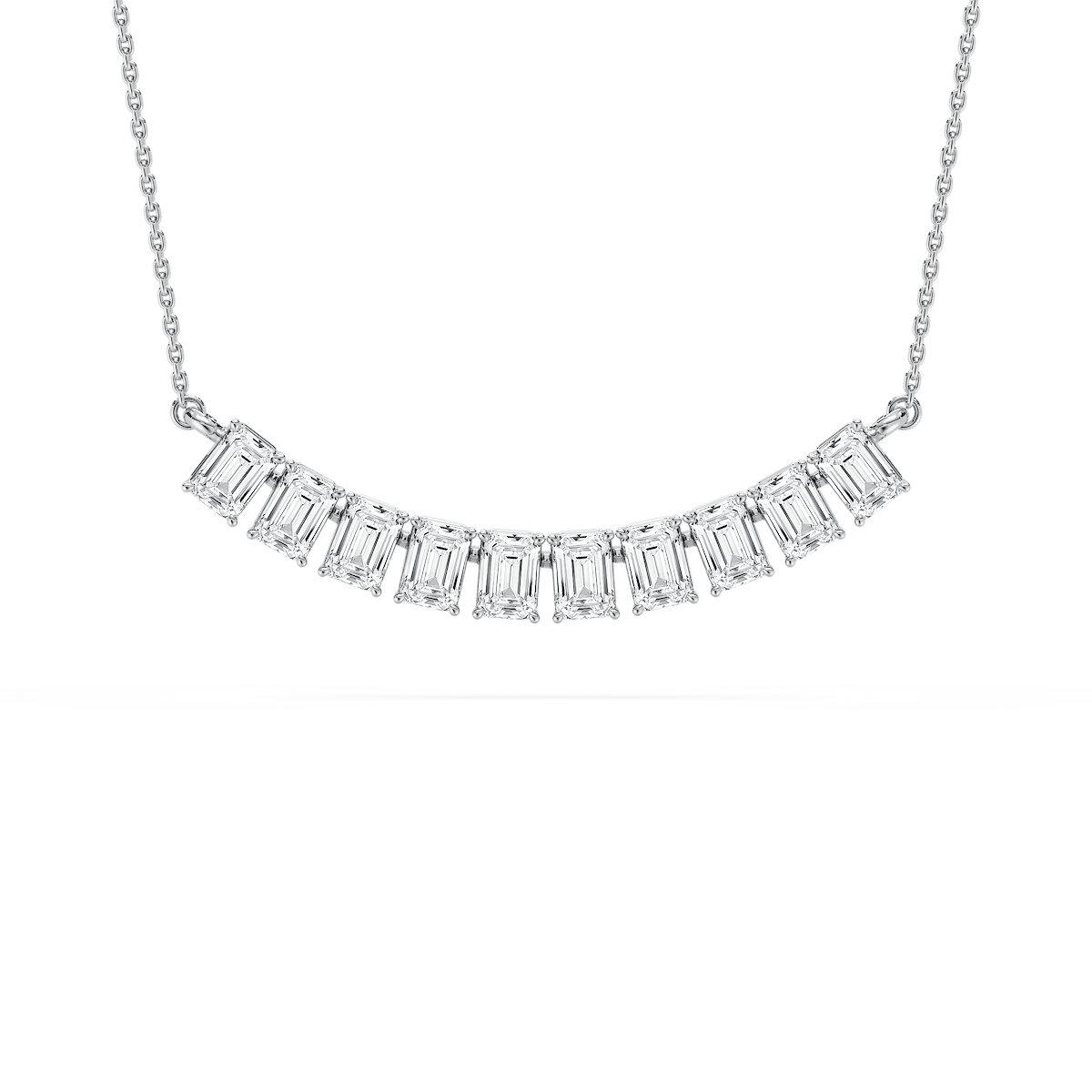 2 ½ ctw Emerald Lab Grown Diamond Suspended Station Necklace - 18 Inches