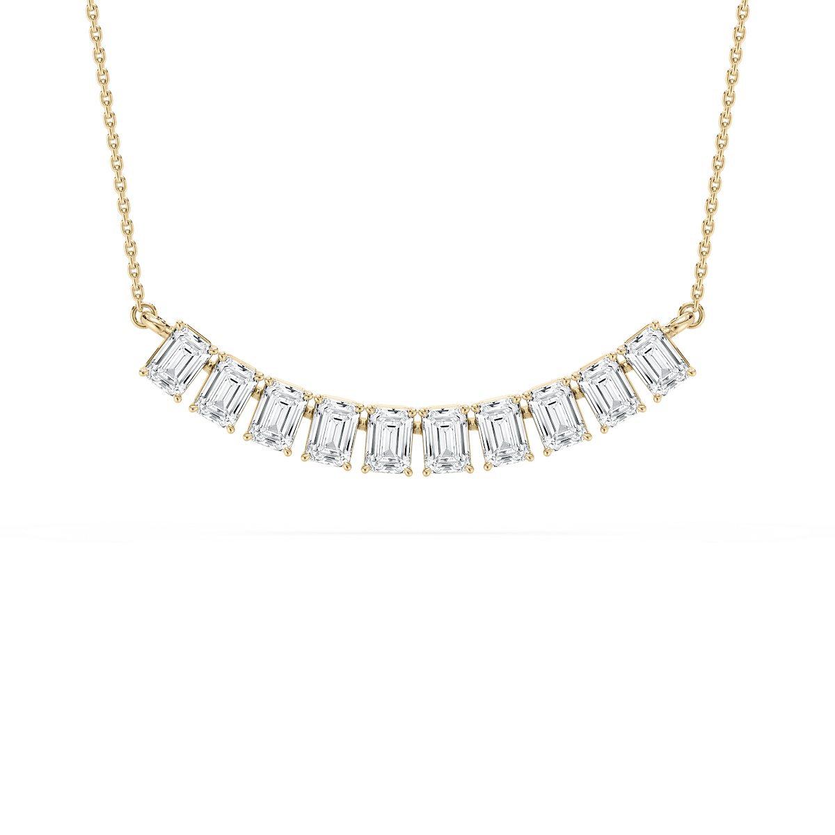 2 ½ ctw Emerald Lab Grown Diamond Suspended Station Necklace - 18 Inches