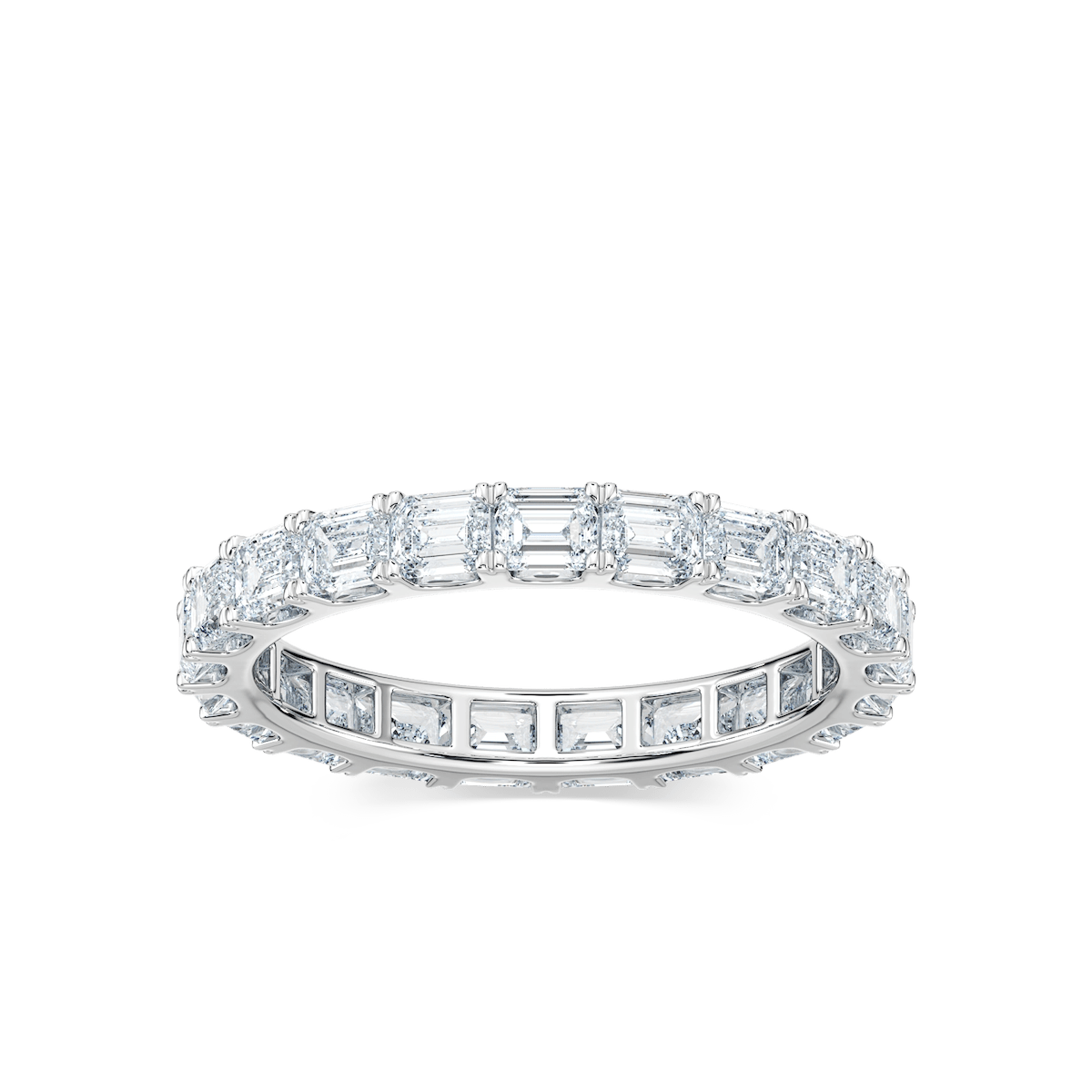 Eva Emerald Lab Grown Diamond East West Prong Eternity Band