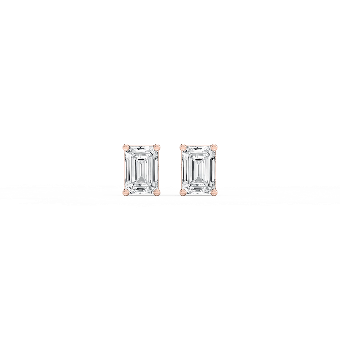 Emerald Lab Grown Diamond Classic Four Prong Stud Earrings