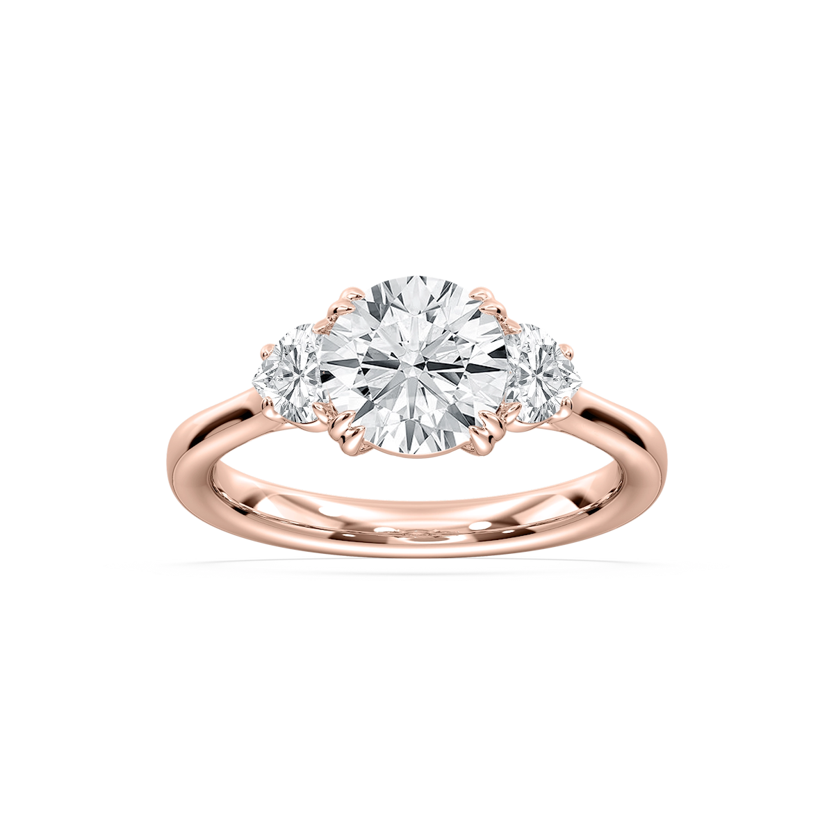 Francesca 2 ¹⁄₄ ctw Round Lab Grown Diamond Double Prong Three Stone Engagement Ring