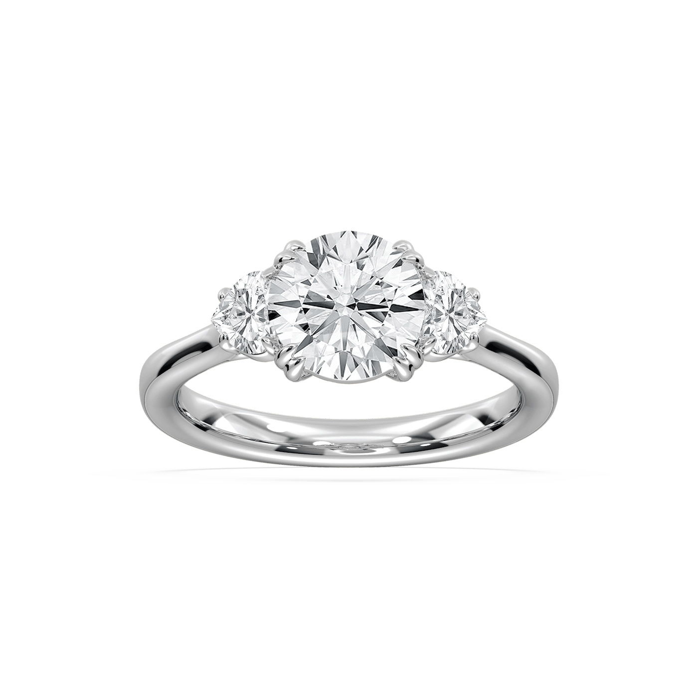 Francesca 2 ¹⁄₄ ctw Round Lab Grown Diamond Double Prong Three Stone Engagement Ring