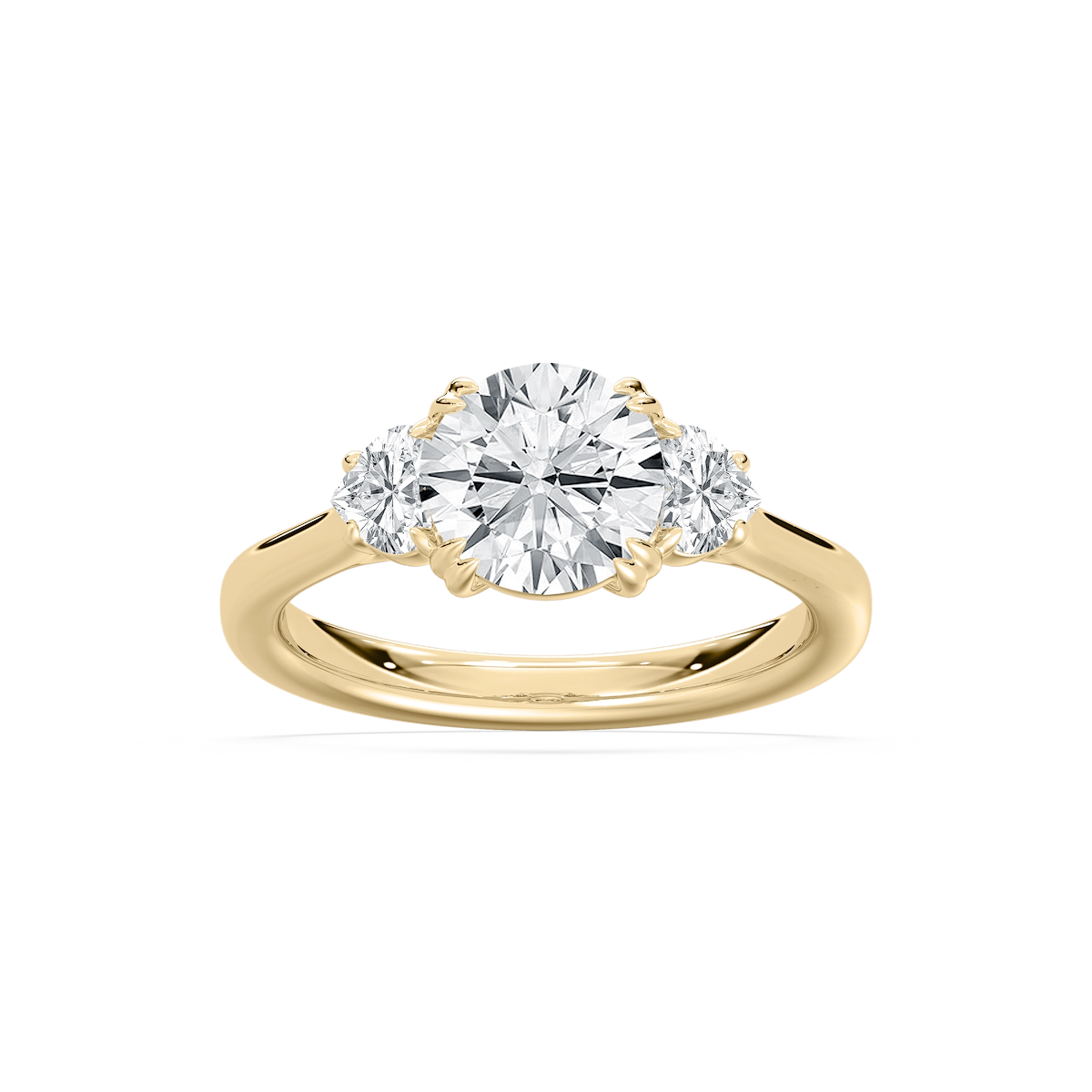 Francesca 2 ¹⁄₄ ctw Round Lab Grown Diamond Double Prong Three Stone Engagement Ring