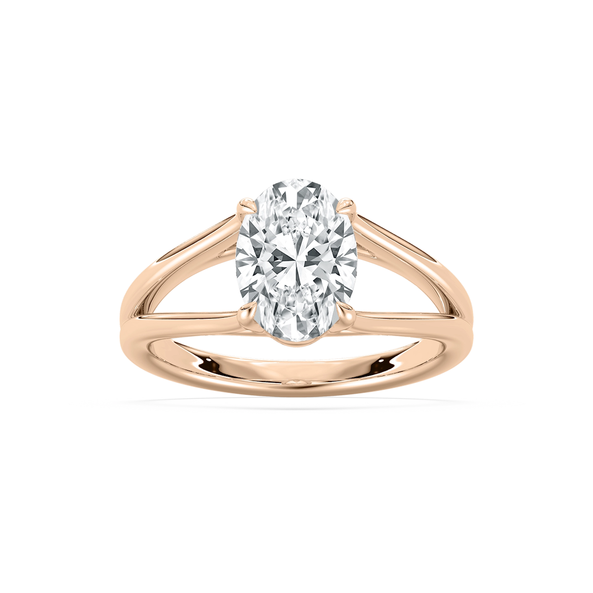 Esme 2 ctw Oval Lab Grown Diamond Open Shank Solitaire Engagement Ring