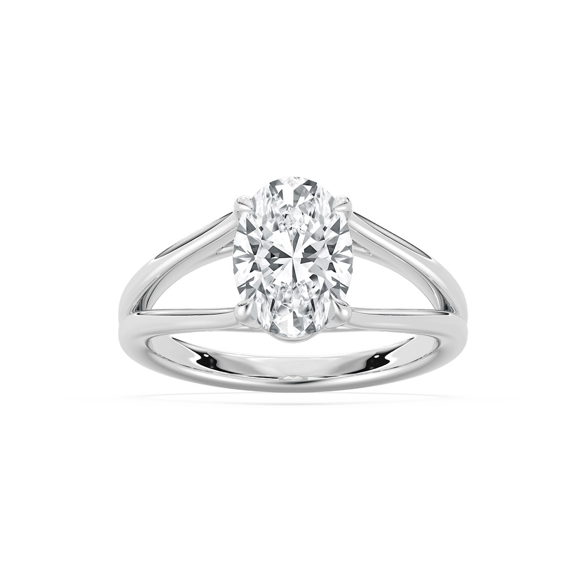 Esme 2 ctw Oval Lab Grown Diamond Open Shank Solitaire Engagement Ring