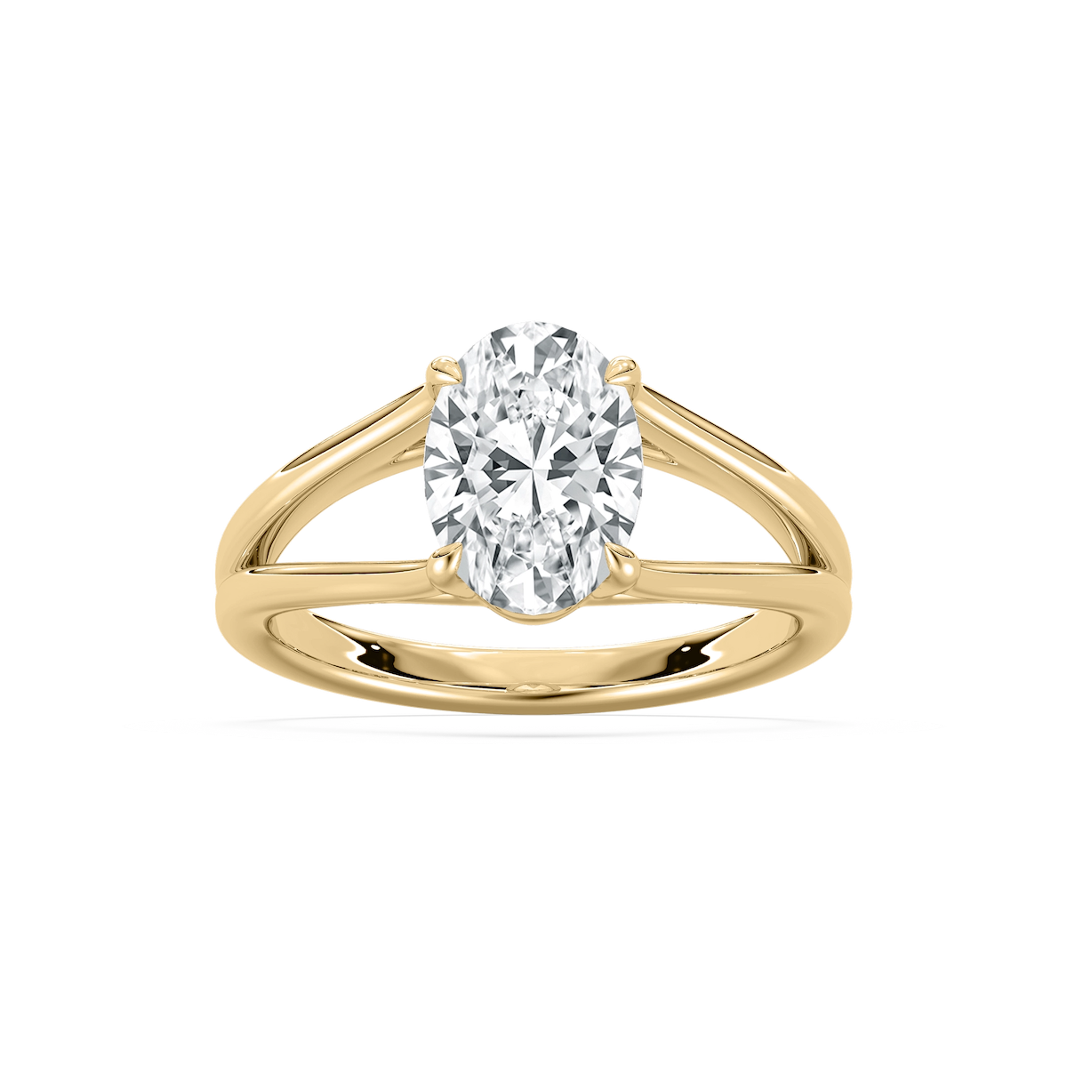 Esme 2 ctw Oval Lab Grown Diamond Open Shank Solitaire Engagement Ring
