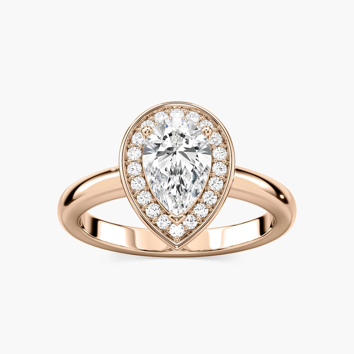 Estelle Pear Lab Grown Diamond Collar Halo Engagement Ring