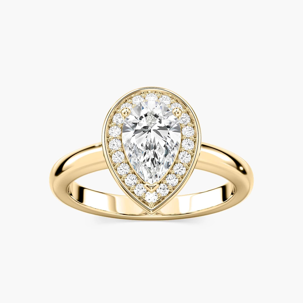 Estelle Pear Lab Grown Diamond Collar Halo Engagement Ring