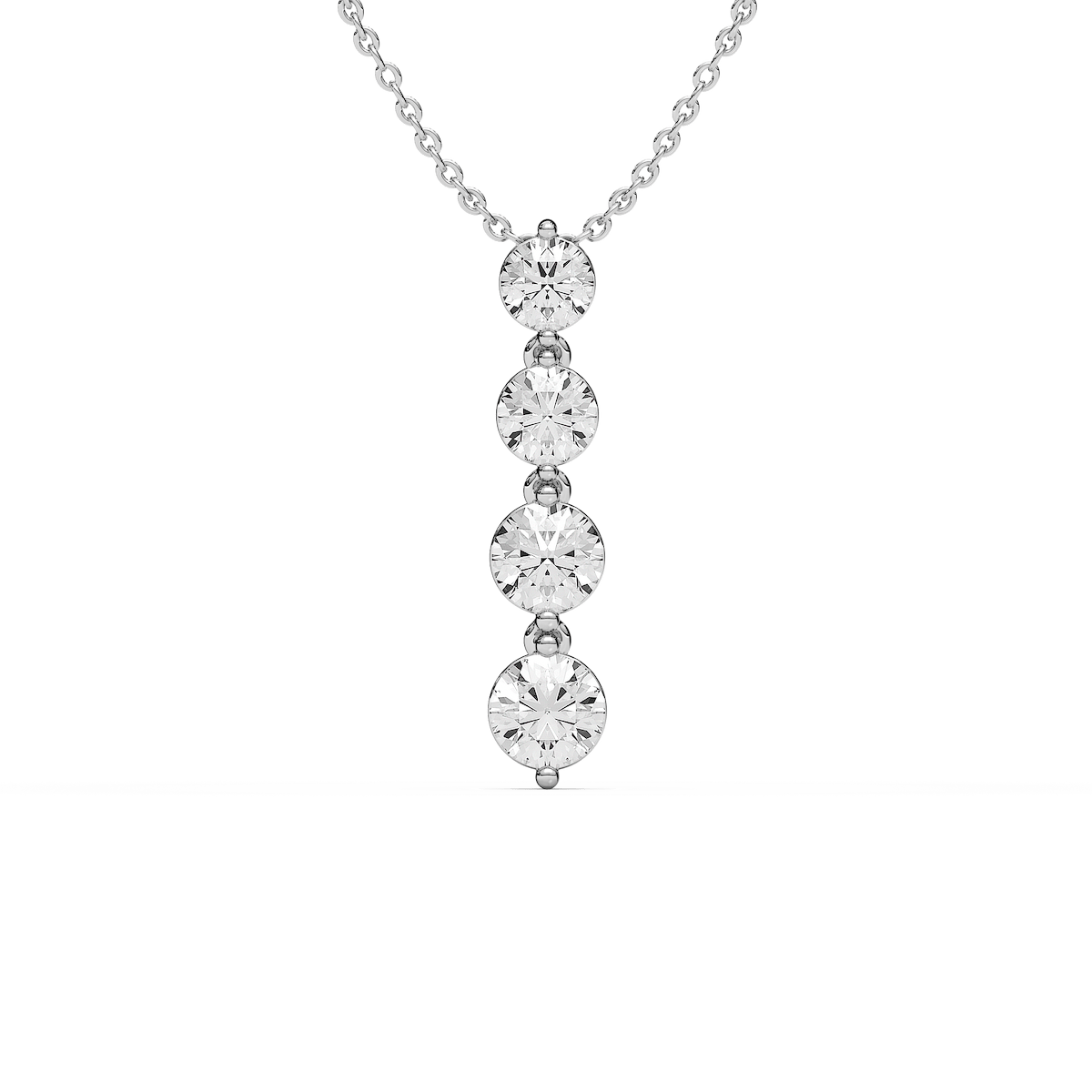 Eternal Journey Pendant with 2.15ctw Round Cut Lab-Grown Diamonds in 14K White Gold