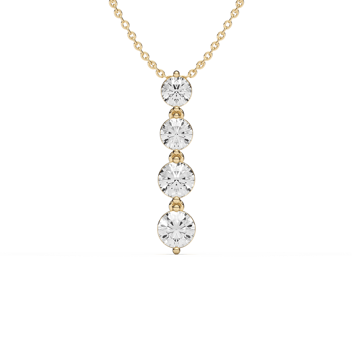 Eternal Journey Pendant with 2.15ctw Round Cut Lab-Grown Diamonds in 14K Yellow Gold