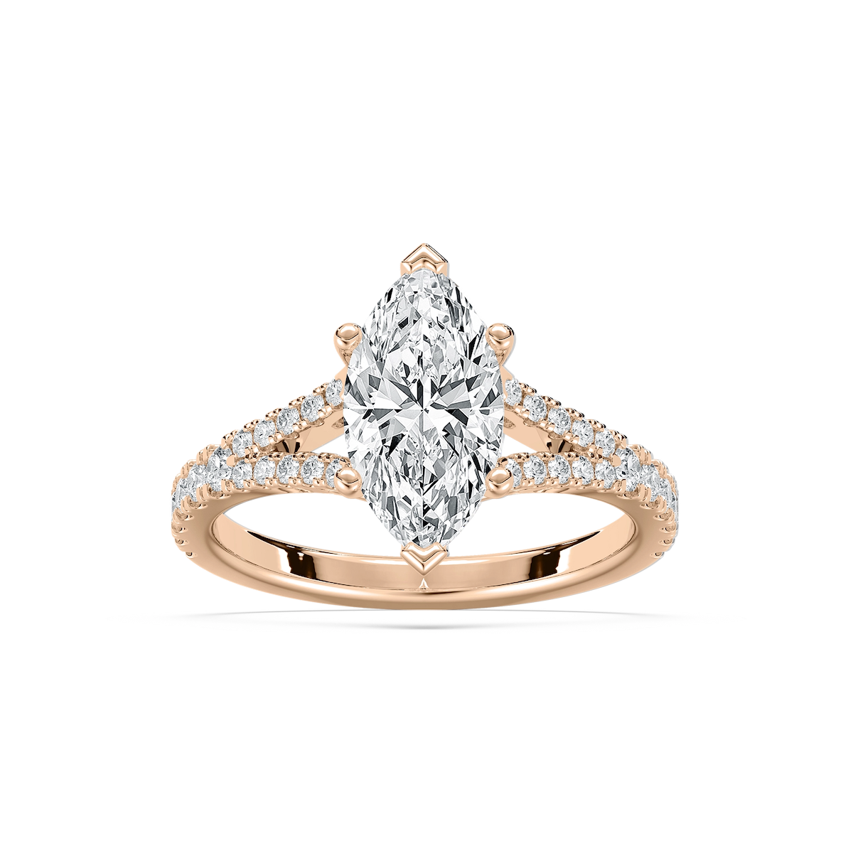 Everly 2 ²⁄₅ ctw Marquise Lab Grown Diamond Split Shank Side Stone Engagement Ring