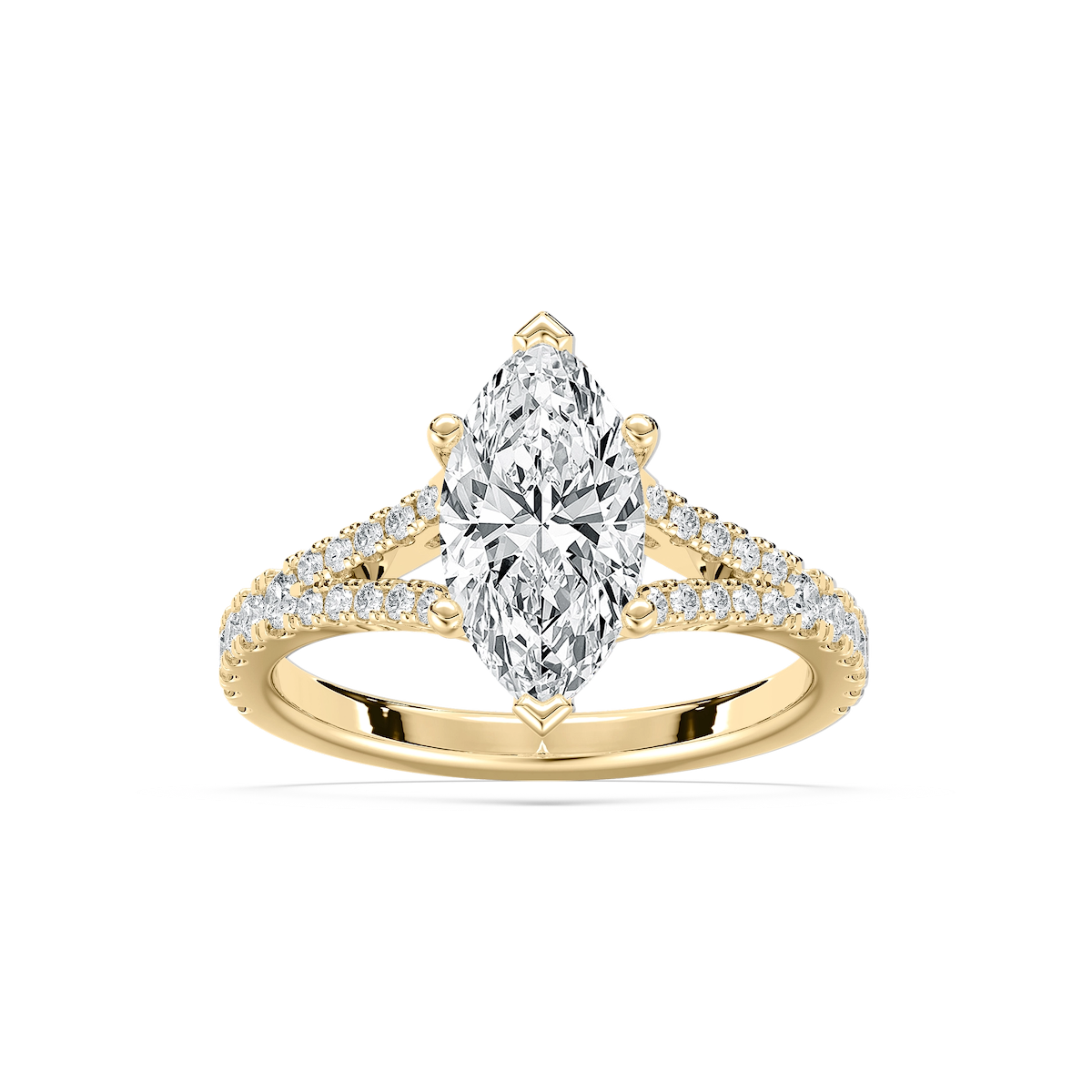 Everly 2 ²⁄₅ ctw Marquise Lab Grown Diamond Split Shank Side Stone Engagement Ring