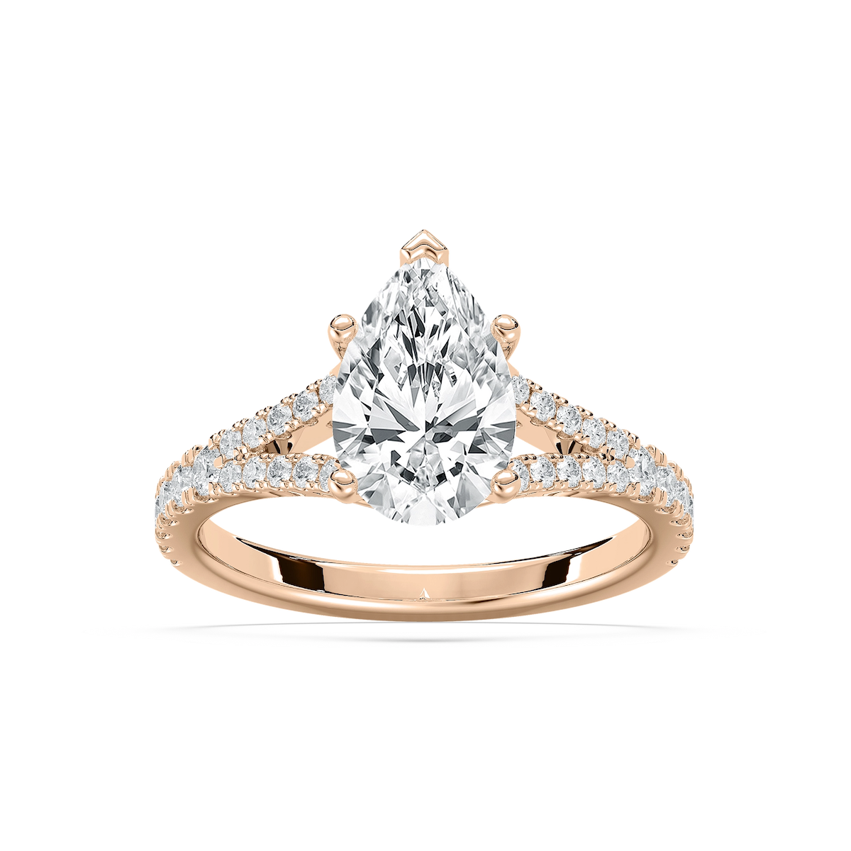 Everly 2 ²⁄₅ ctw Pear Lab Grown Diamond Split Shank Side Stone Engagement Ring