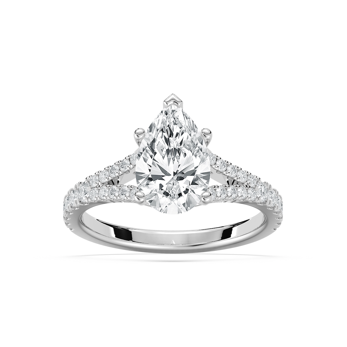Everly 2 ²⁄₅ ctw Pear Lab Grown Diamond Split Shank Side Stone Engagement Ring