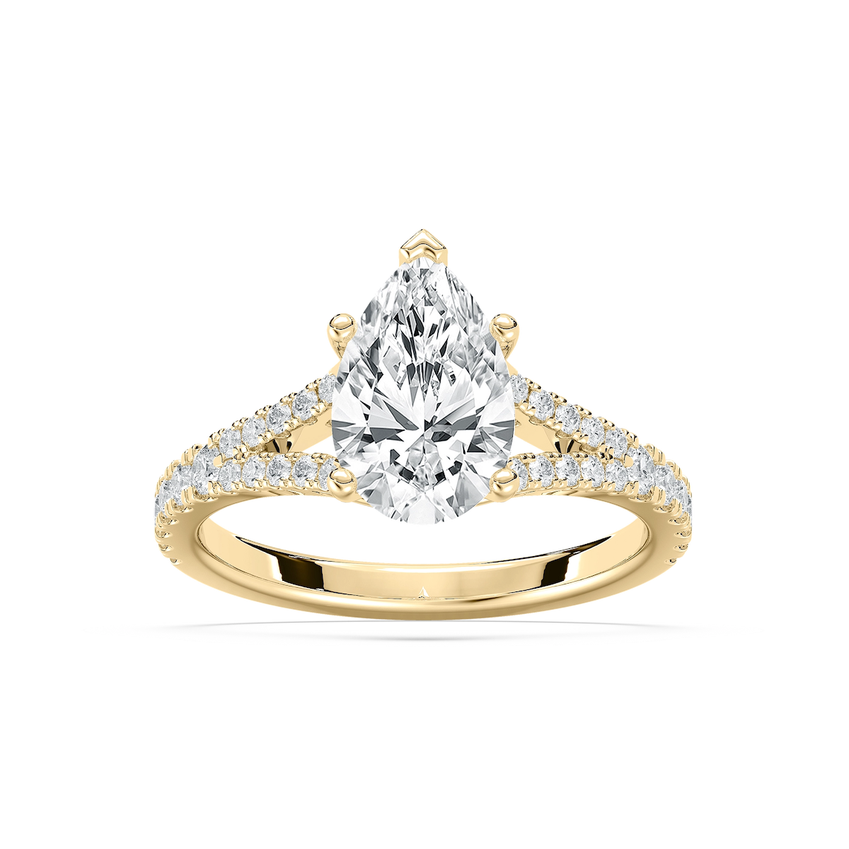 Everly 2 ²⁄₅ ctw Pear Lab Grown Diamond Split Shank Side Stone Engagement Ring