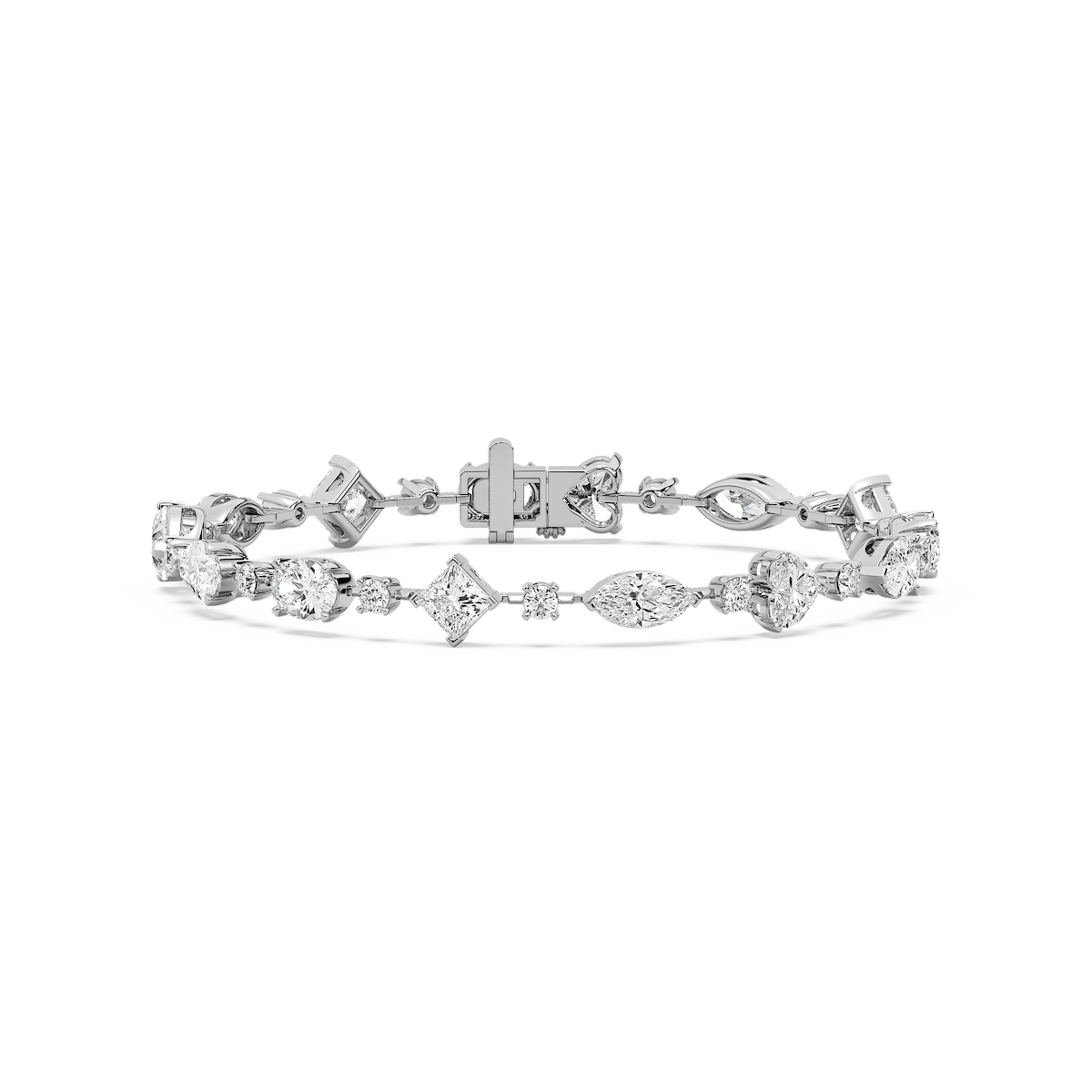 11 ⁵⁄₈ ctw Multi Shape Lab Grown Diamond Bar Link Line Bracelet  - 7 Inches