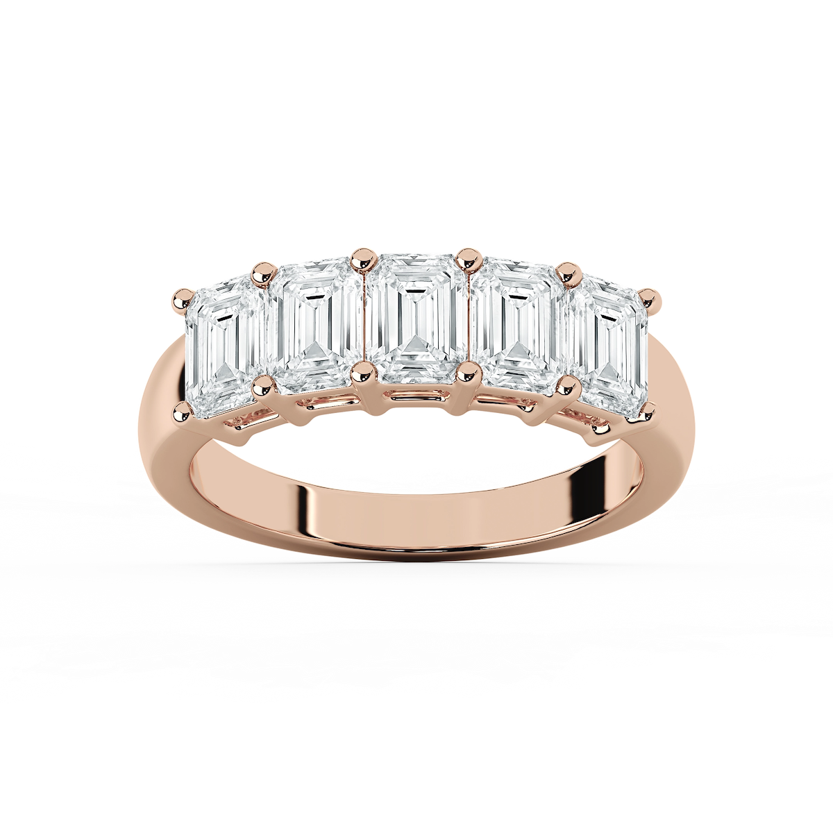 Luka Lab Grown Diamond Five Stone Shared Prong Anniversary Band