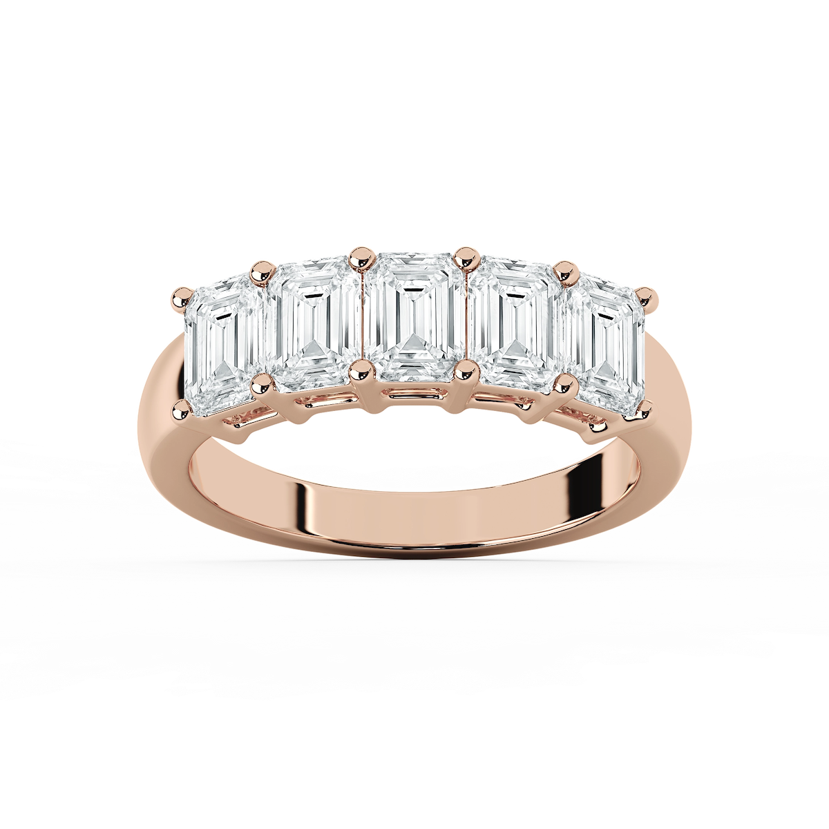 Luka Lab Grown Diamond Five Stone Shared Prong Anniversary Band