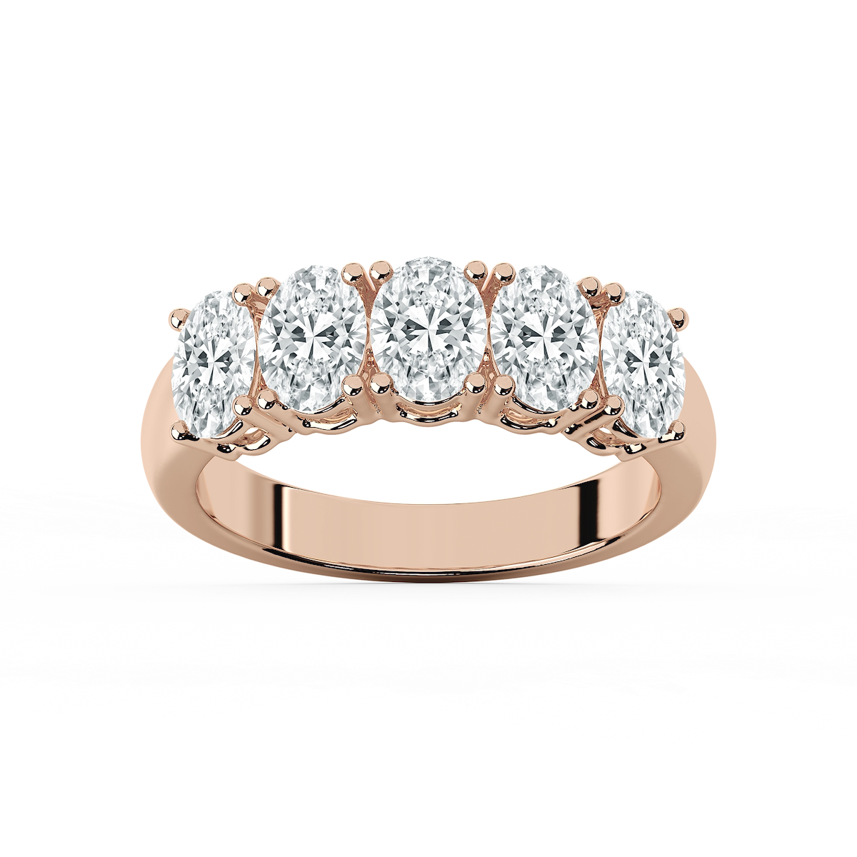 Luka Lab Grown Diamond Five Stone Shared Prong Anniversary Band
