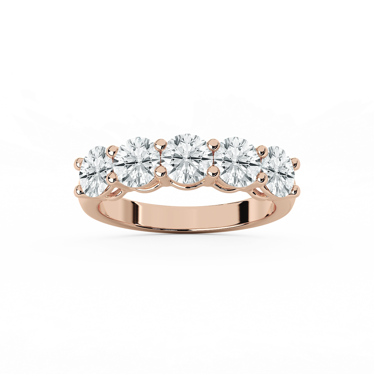 Luka Lab Grown Diamond Five Stone Shared Prong Anniversary Band