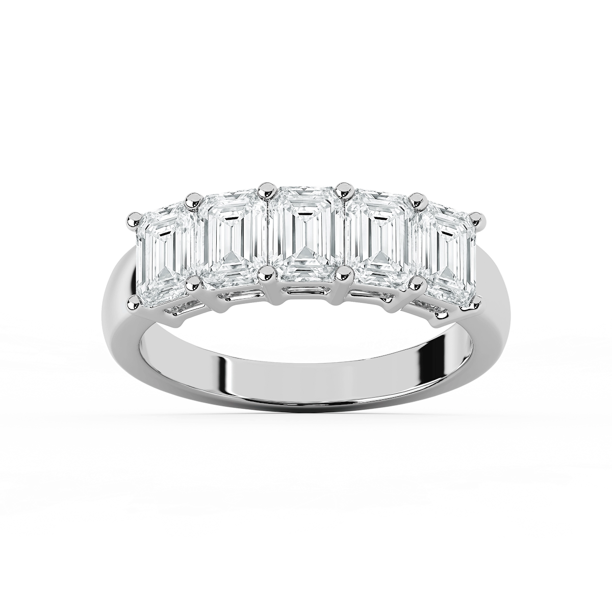 Luka Lab Grown Diamond Five Stone Shared Prong Anniversary Band