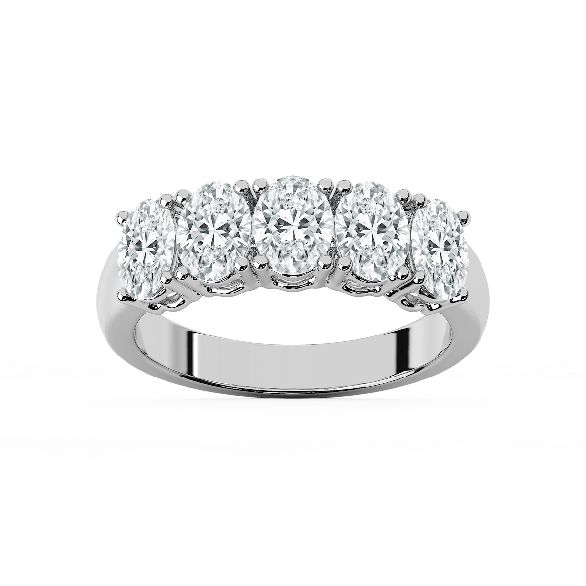 Luka Lab Grown Diamond Five Stone Shared Prong Anniversary Band