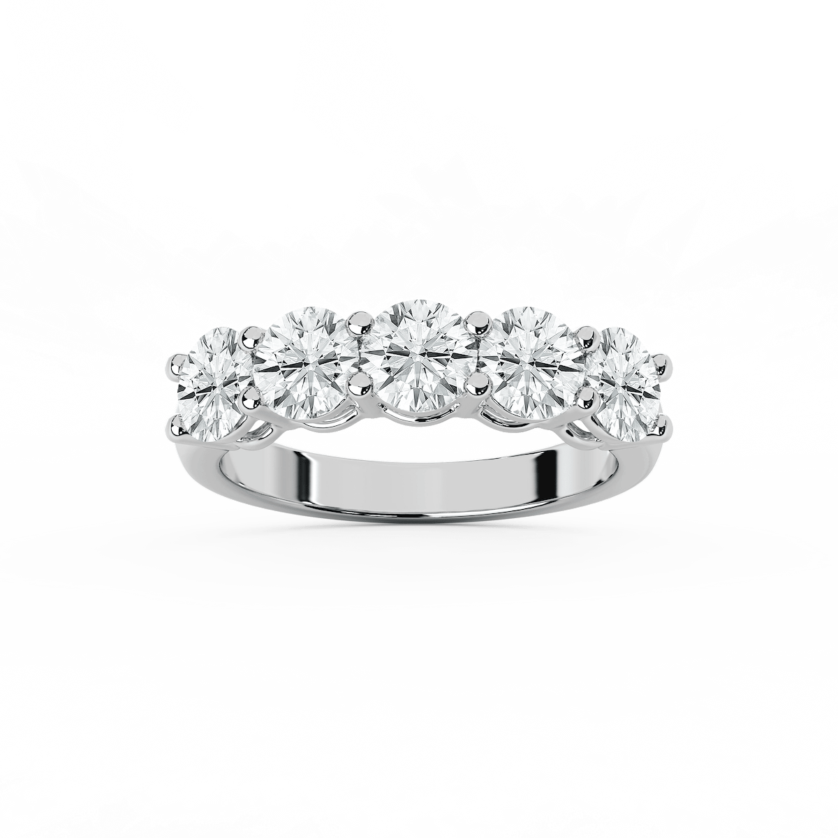 Luka Lab Grown Diamond Five Stone Shared Prong Anniversary Band