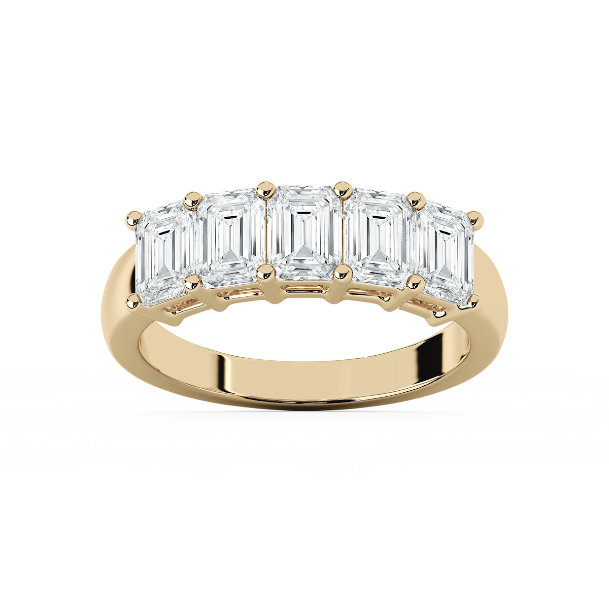 Luka Lab Grown Diamond Five Stone Shared Prong Anniversary Band
