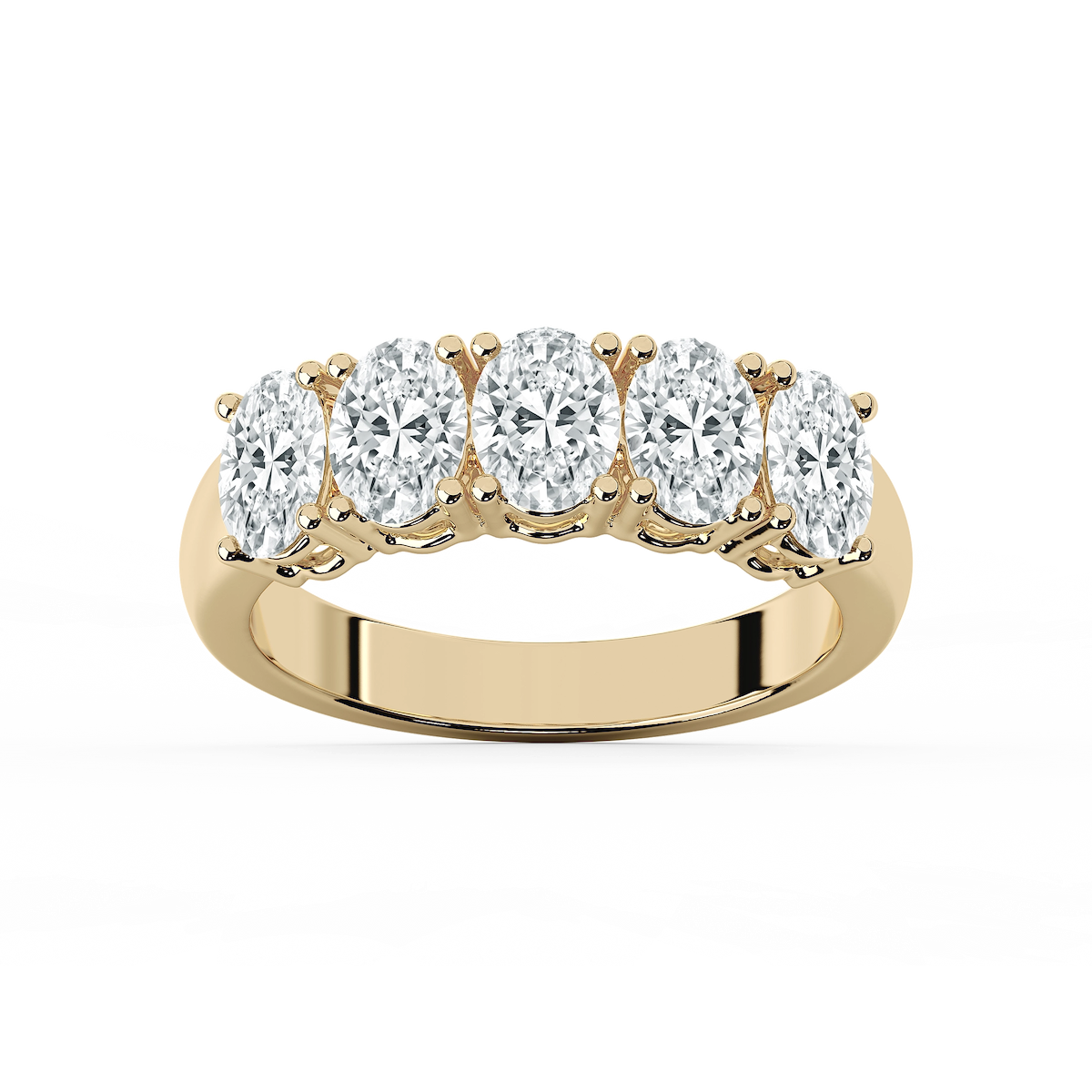 Luka Lab Grown Diamond Five Stone Shared Prong Anniversary Band