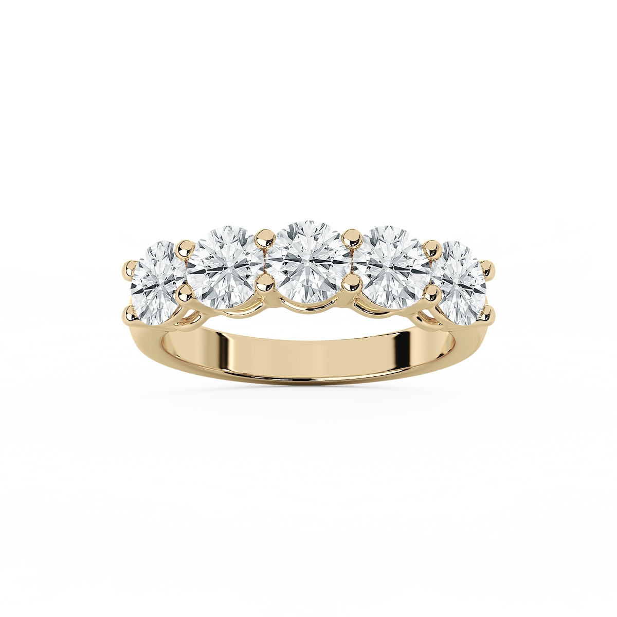 Luka Lab Grown Diamond Five Stone Shared Prong Anniversary Band